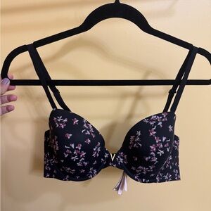 Victoria's Secret Black Floral Bra
